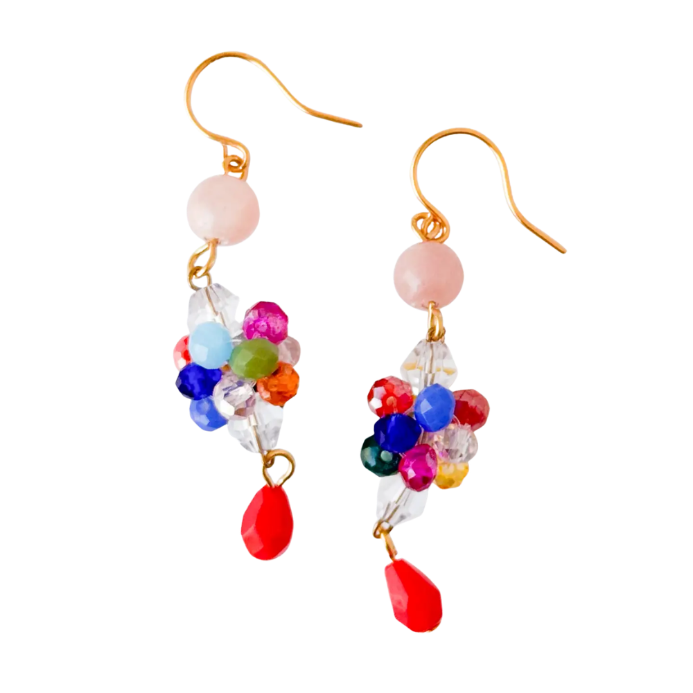 Colorful Crystal Cluster Earrings
