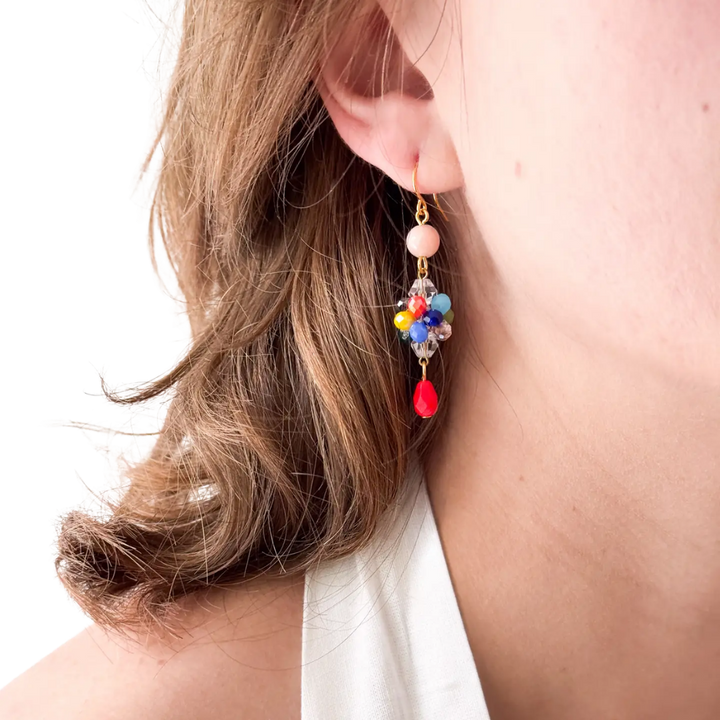 Colorful Crystal Cluster Earrings