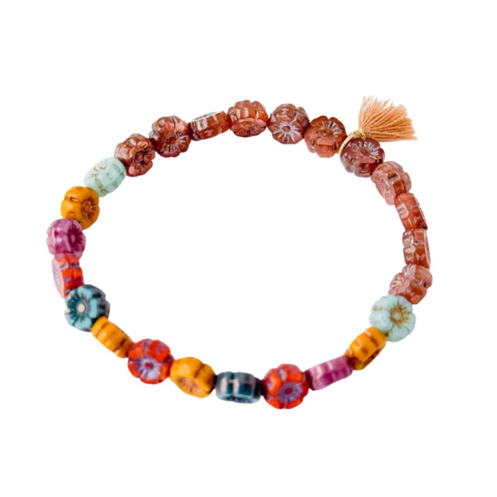 Colorful Floral Beaded Bracelet
