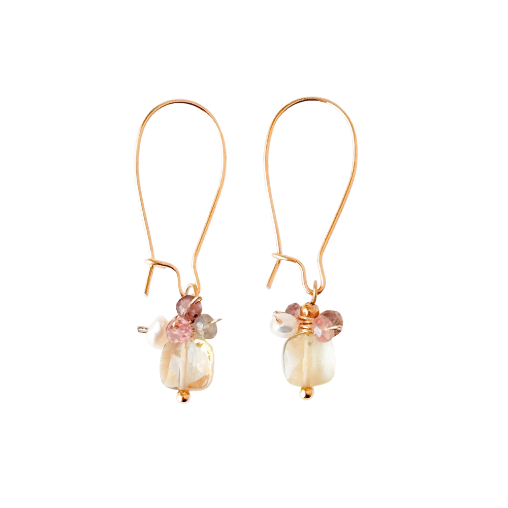 Handmade Crystal Bead Cluster Earrings