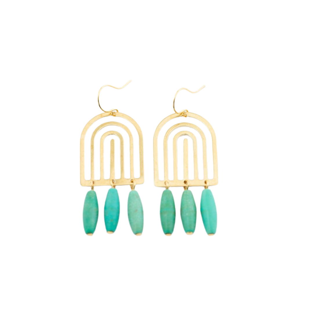 Turquoise Arch Earrings