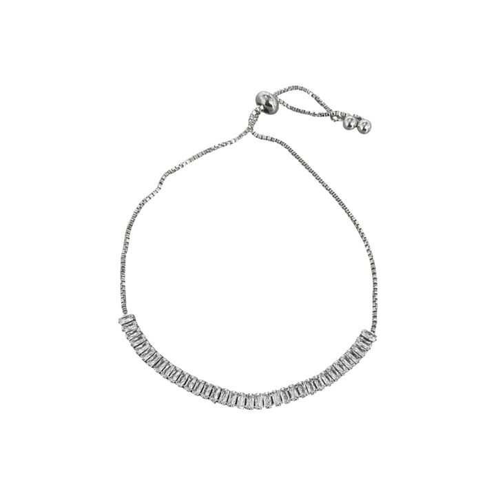Silver Baguette Crystal Slider Bracelet