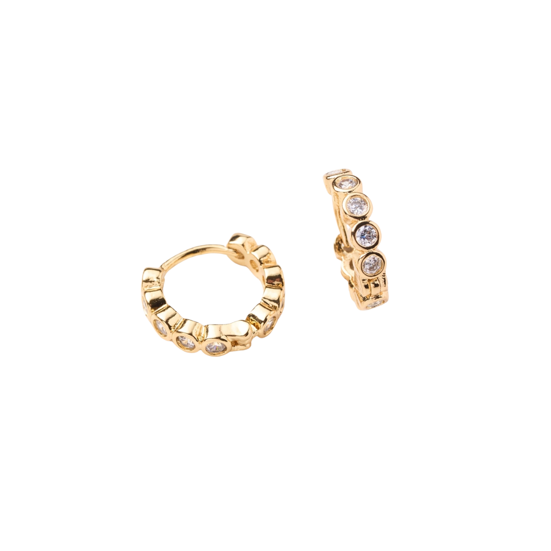 Celia Circle Gem Huggies