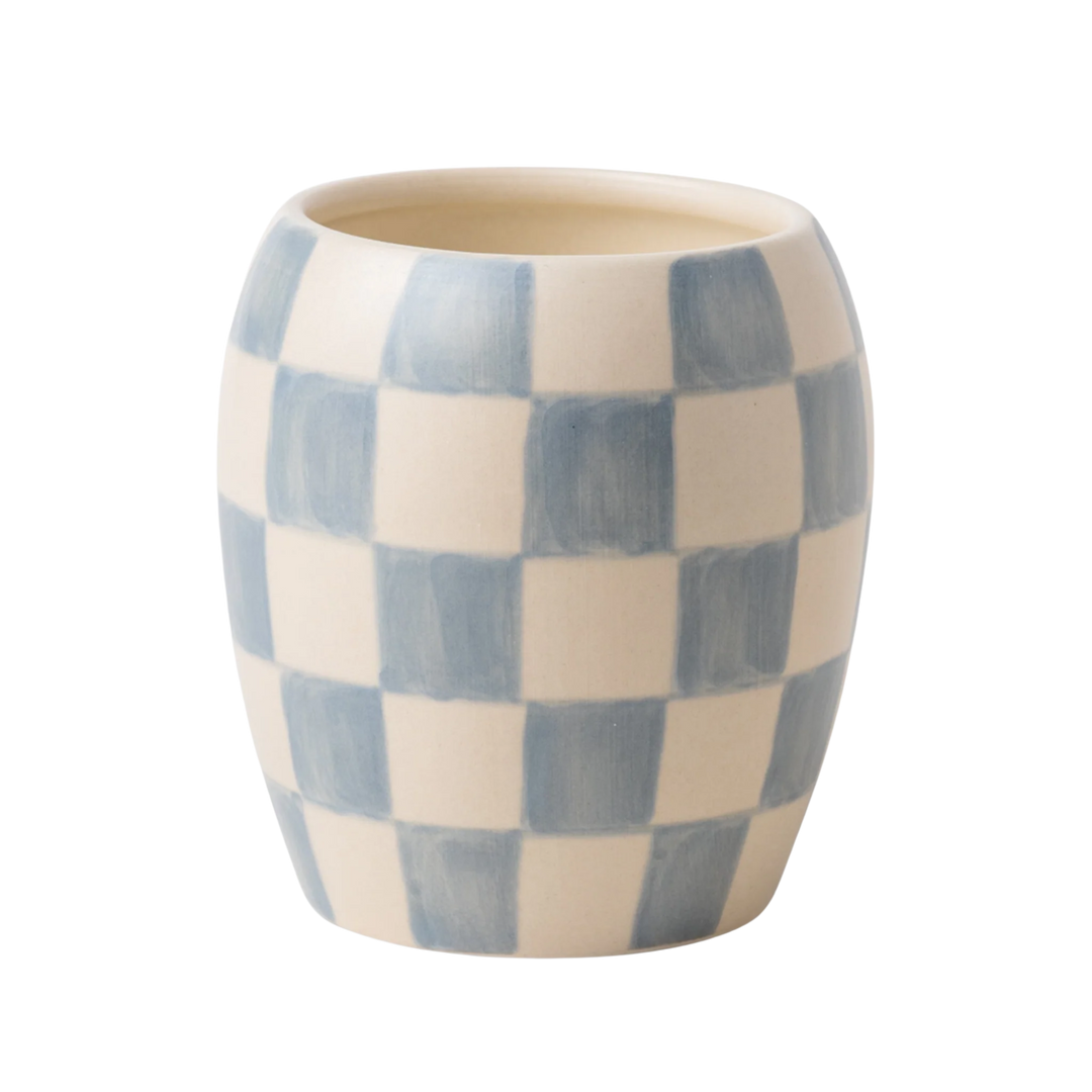 Checkmate 11oz Checker Candle Checkered Porcelain Vessel Candle