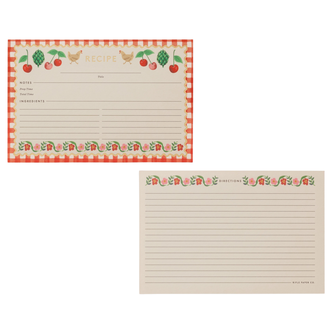 Pack of 12 Cherry Farm Recipe Cards