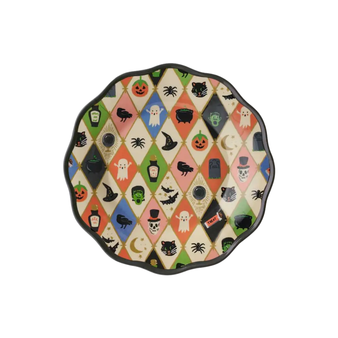 Halloween Argyle Melamine Dessert Plates