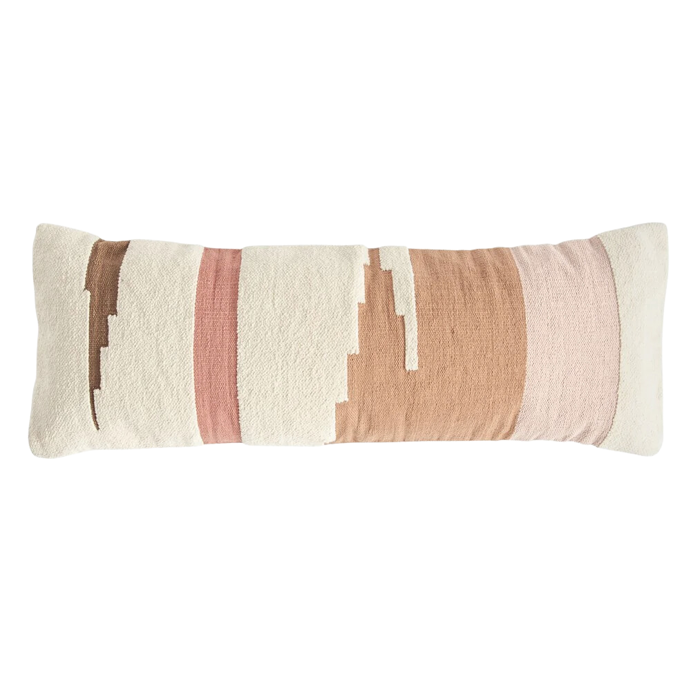 Hand-Woven Cotton Kilim Lumbar Pillow Multi Color