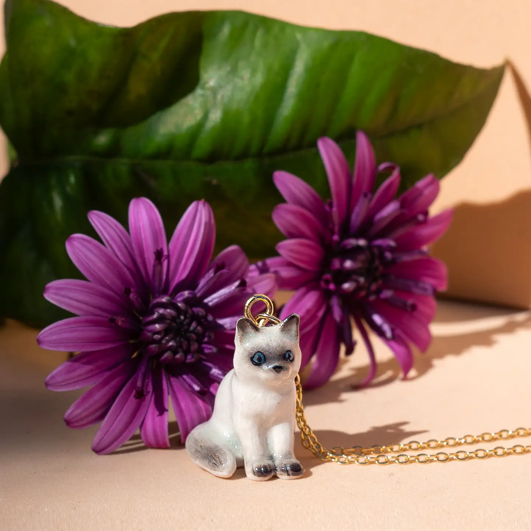 Tiny Otis Sitting Cat Necklace