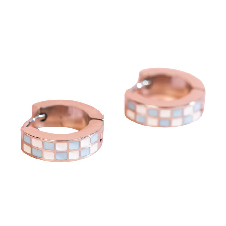 Silver Light Blue Checkered Huggies