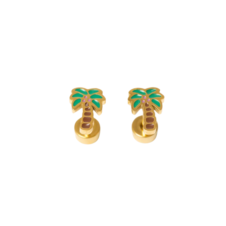 Palm Tree Stud Earrings