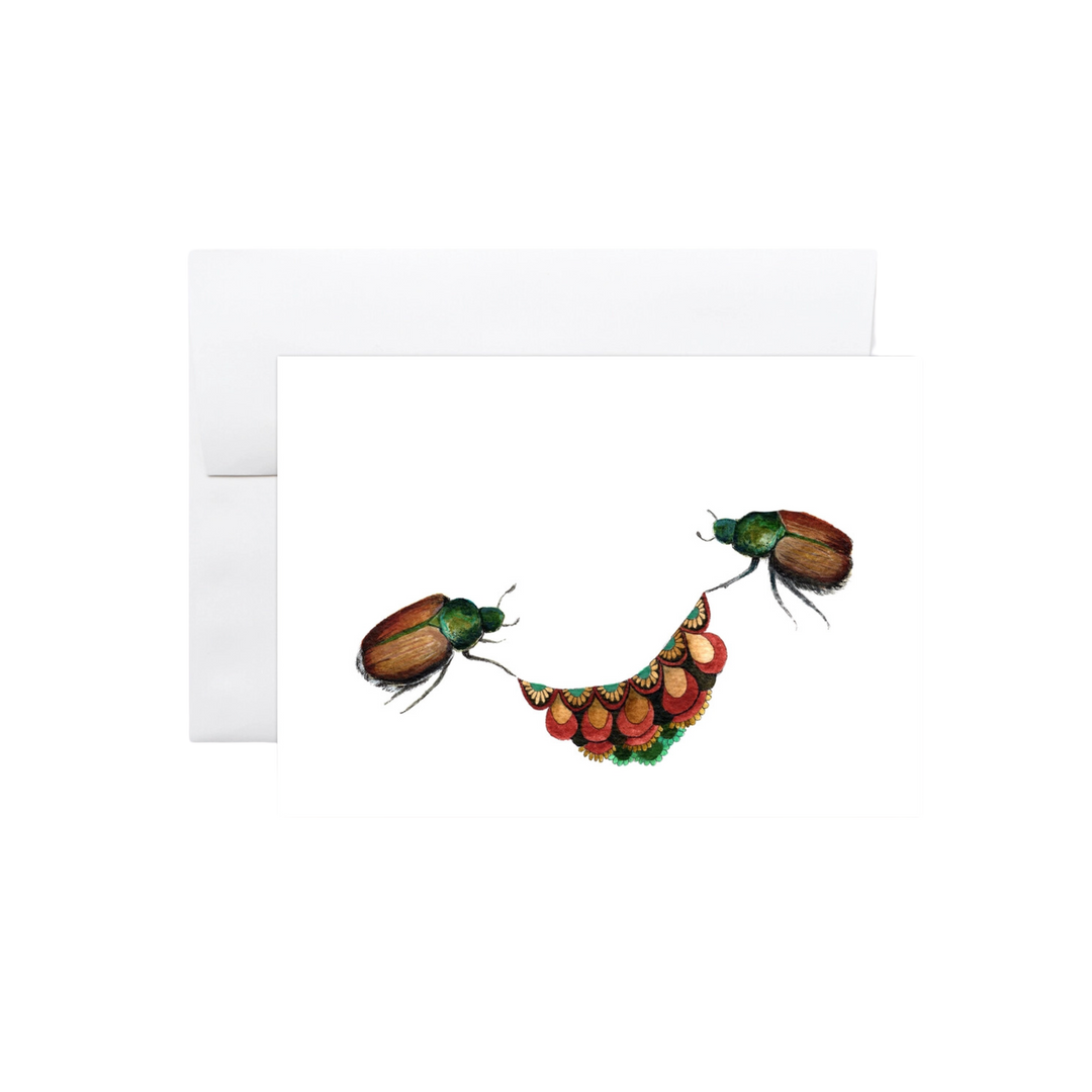 Quilted Bugs: Beetles - Greeting Card