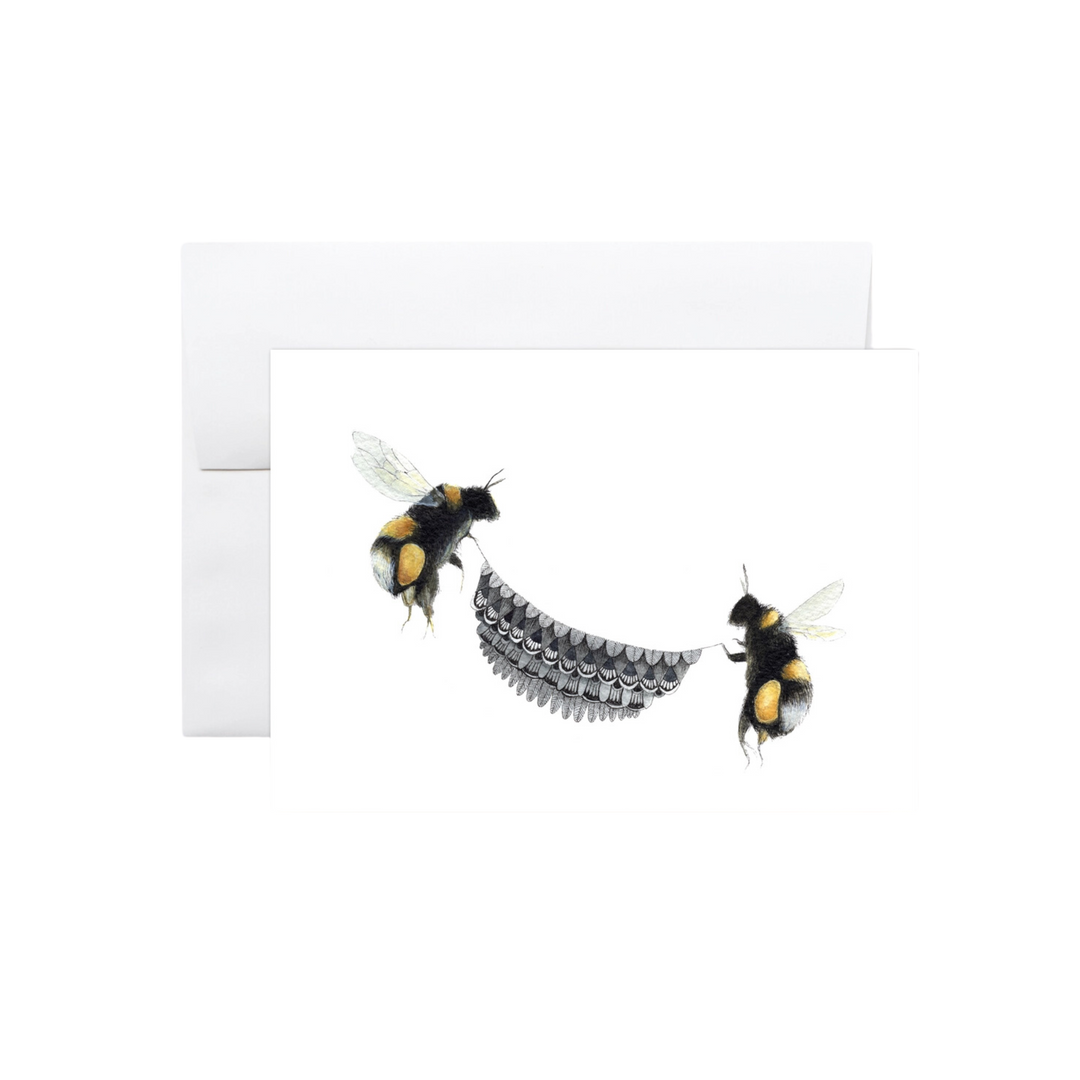 Quilted Helpers: Bumblebees - Greeting Card