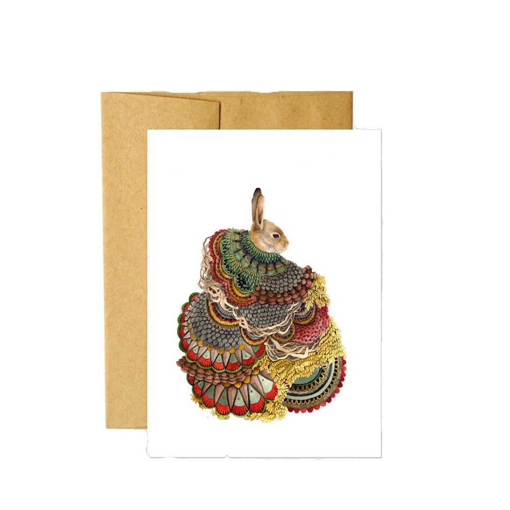Quilted Forest: Rabbit - Greeting Card
