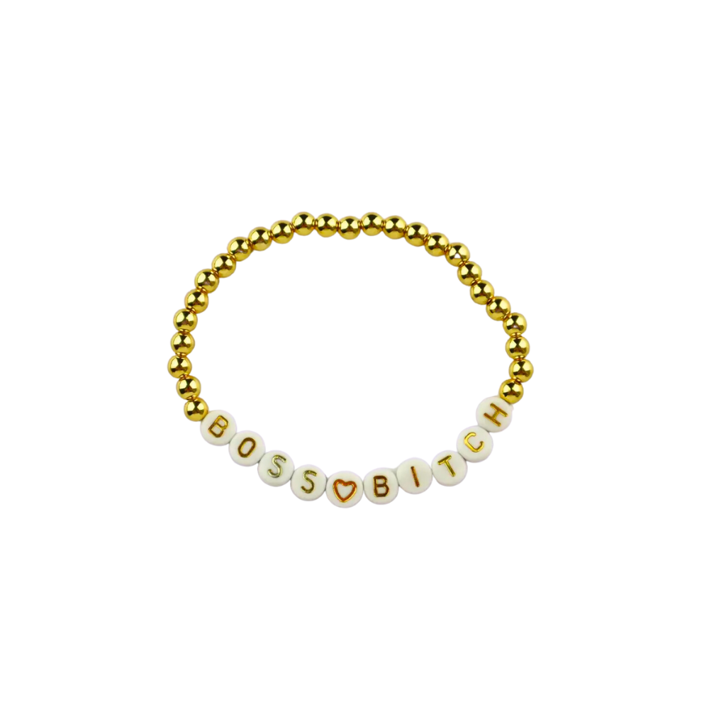 Gold Filled Ball Beaded Boss Bitch Bracelet