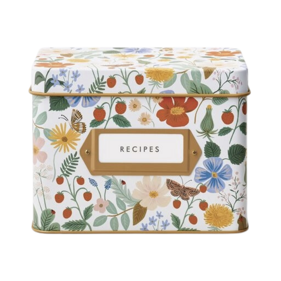 Strawberry Fields Tin Recipe Box