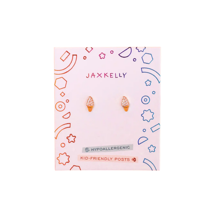 Ice Cream Enamel Flat Back Kids Earrings