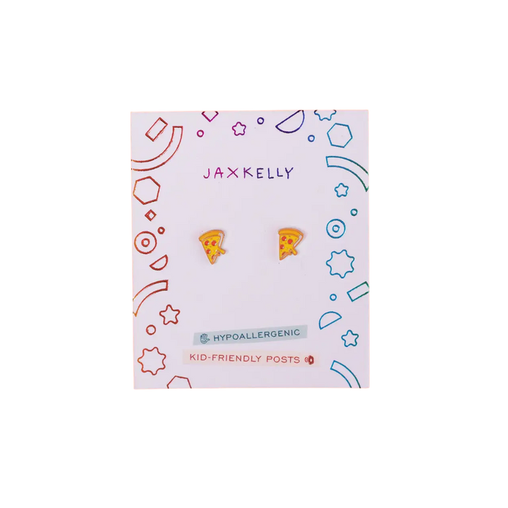 Pizza Enamel Flat Back Kids Earrings