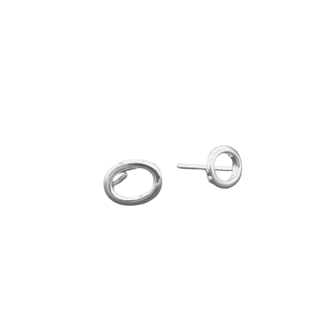 Chic Rounded Open Oval Post Stud Earrings