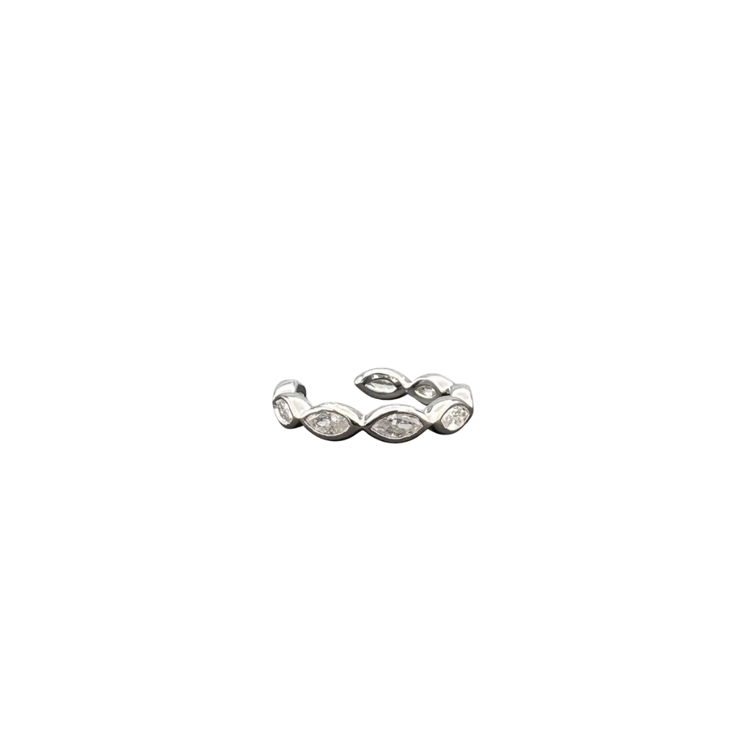 Silver Sparkle Marquise Ear Cuff