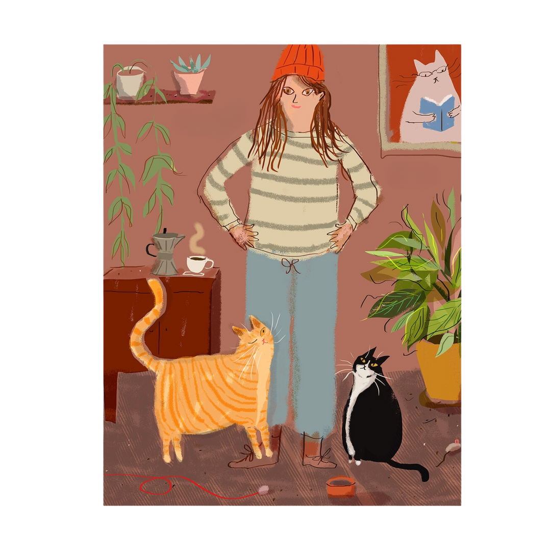Cat Greeting Card