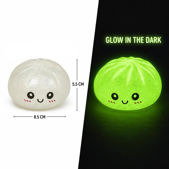 Glow in the Dark Bao Bun Dumpling Squeeze Squishy Stress Relief Toy