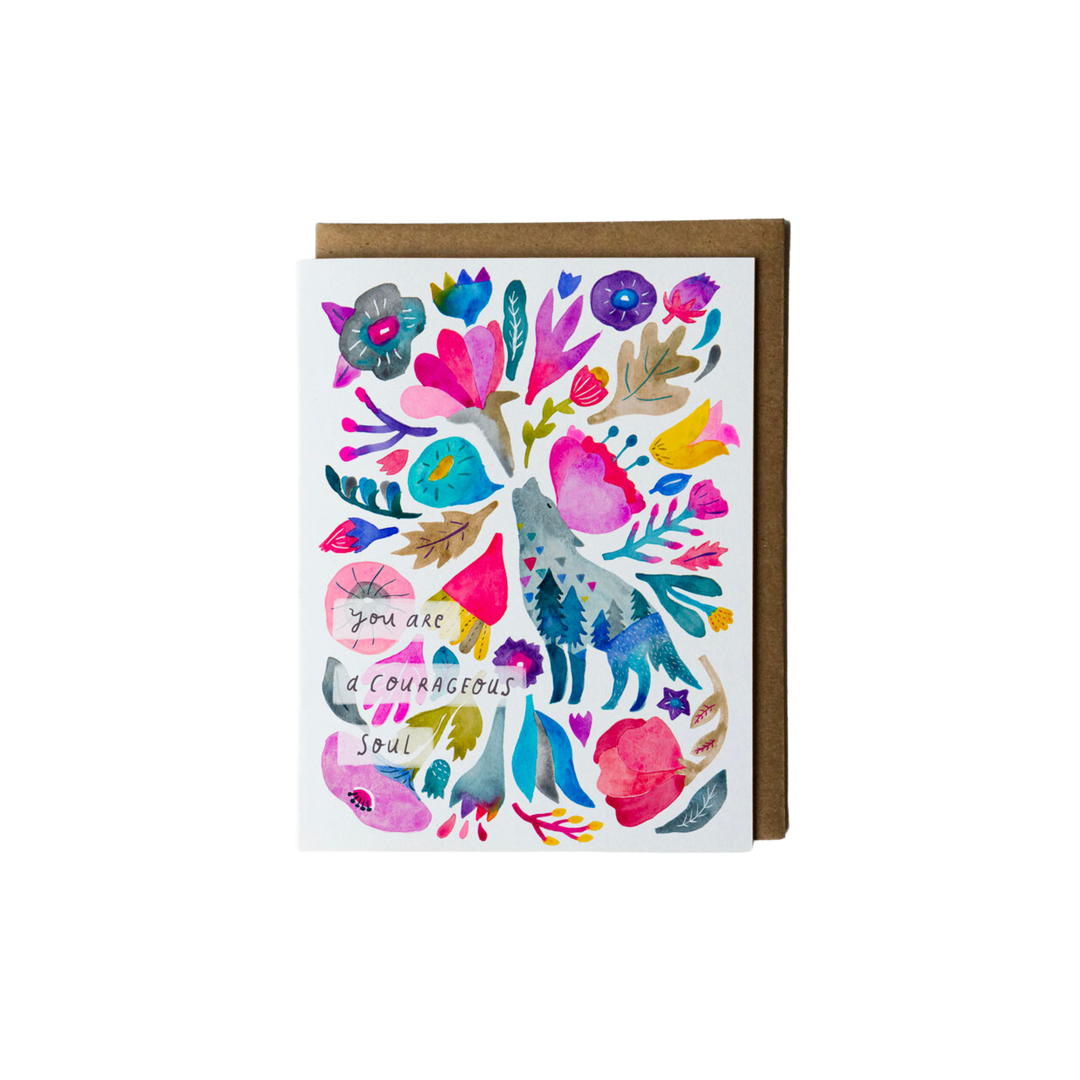 Courageous Soul Coyote Encouragement Card