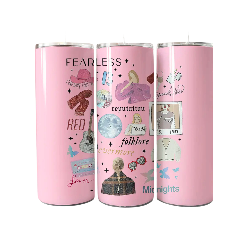 Taylor Eras Inspired Pop Music 20oz Skinny Tumbler
