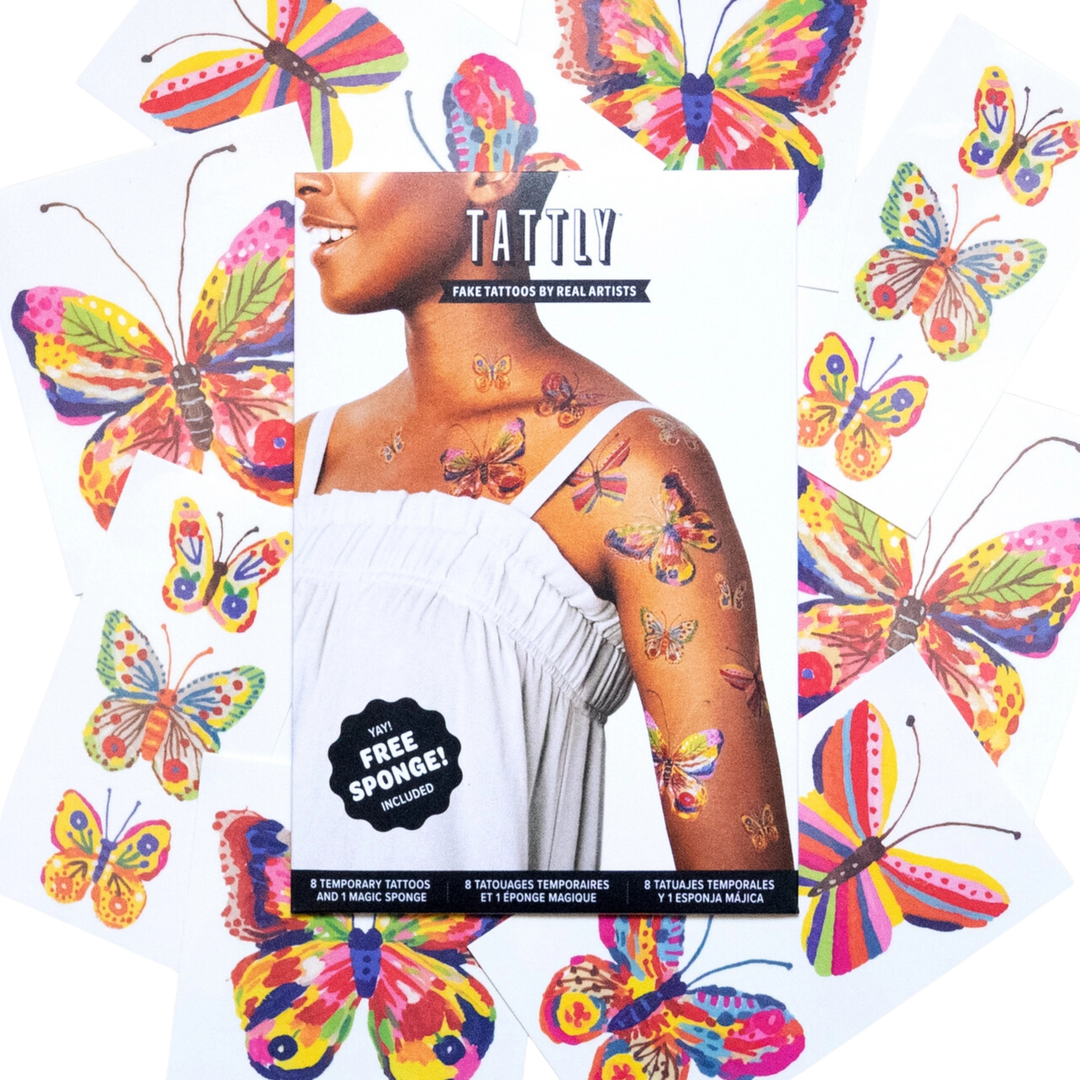 Fluttering Colors Tattoo Sheet