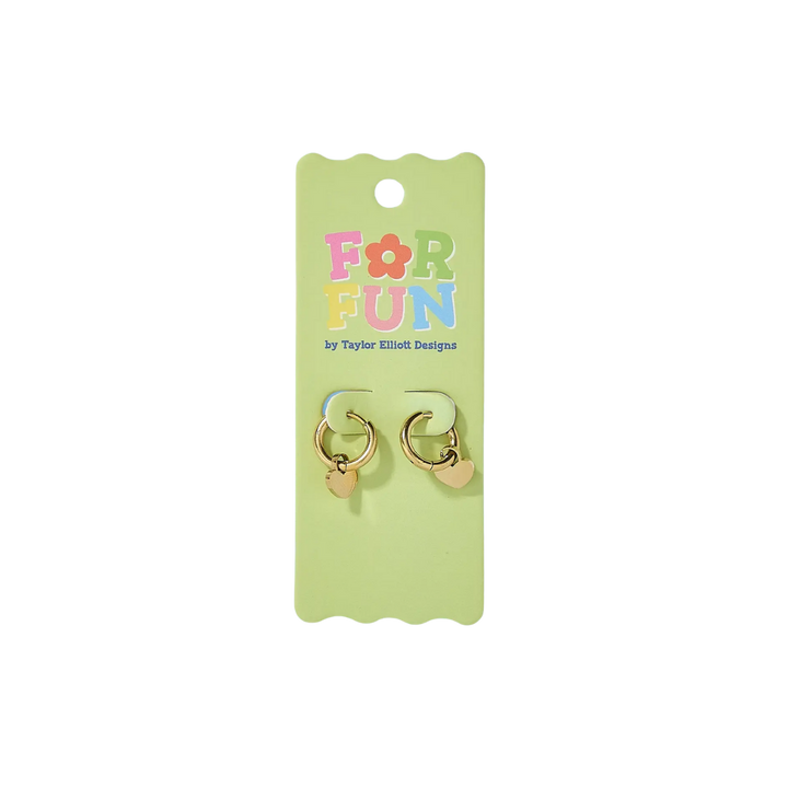 Collins Heart Charm Huggie Earrings