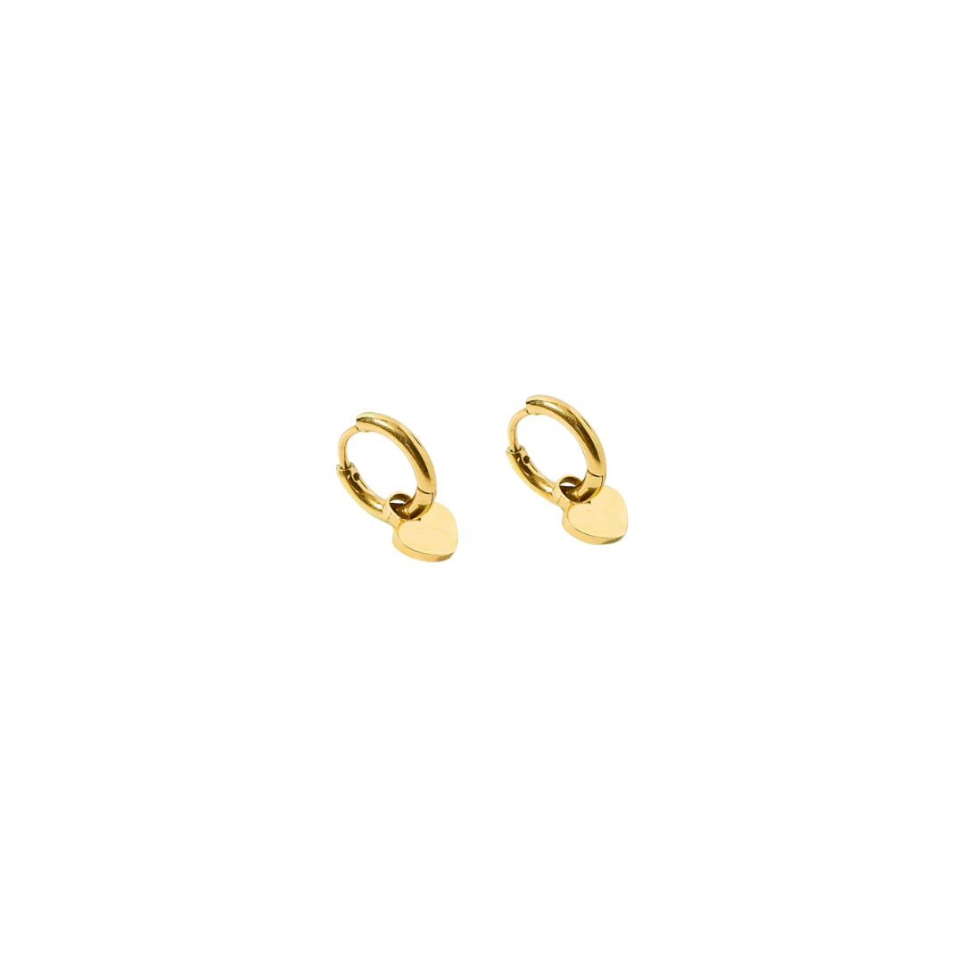 Collins Heart Charm Huggie Earrings