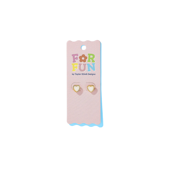 Cammie Opal Hearts Stud Earrings