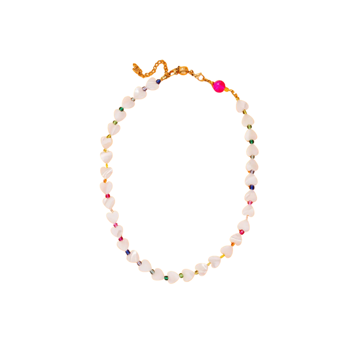 Emma Pearl Hearts Beaded Necklace