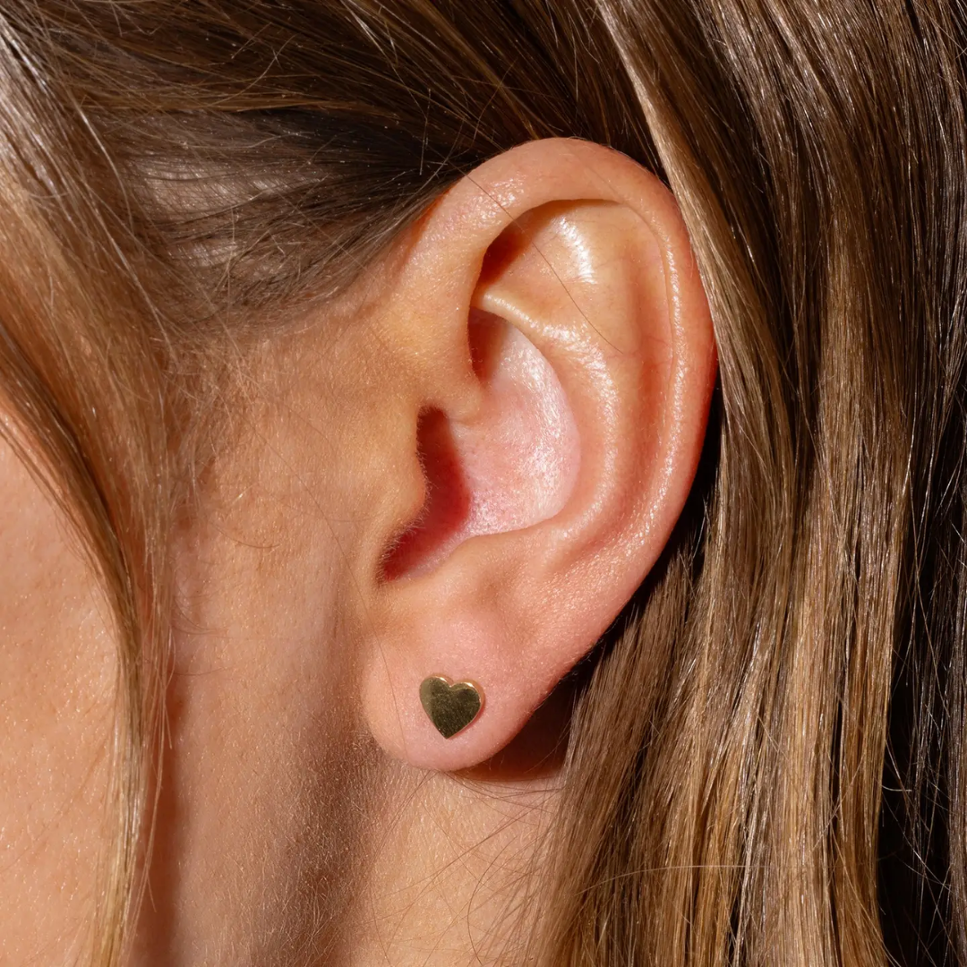 Annie Gold Heart Stud Earrings