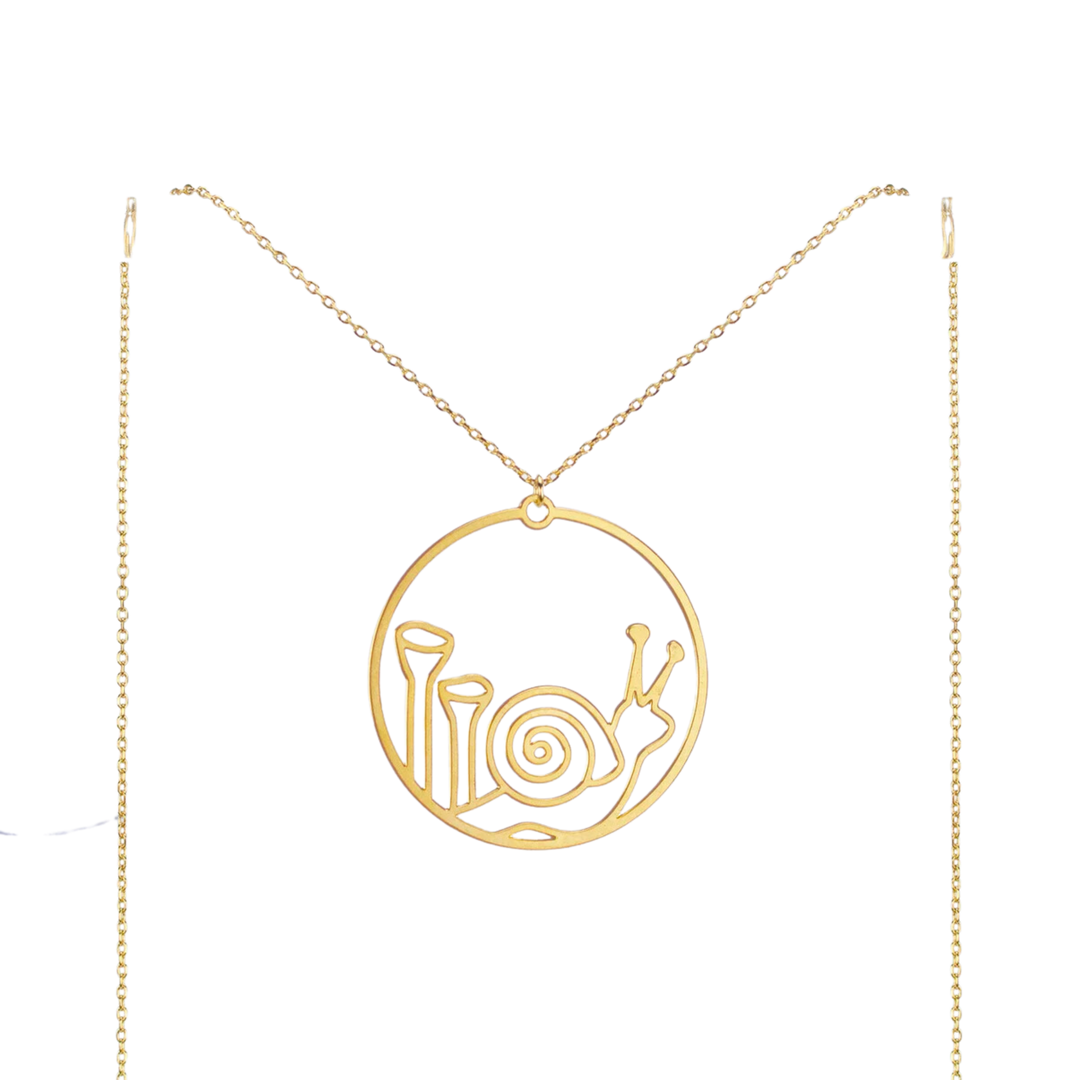 Snail & Pixie Cups Lichen Necklace