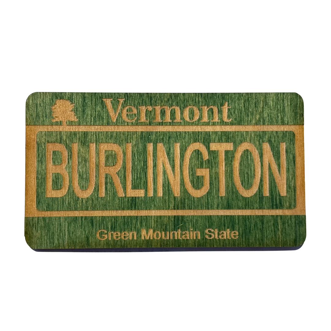 Vermont Burlington Lisence Plate Magnet