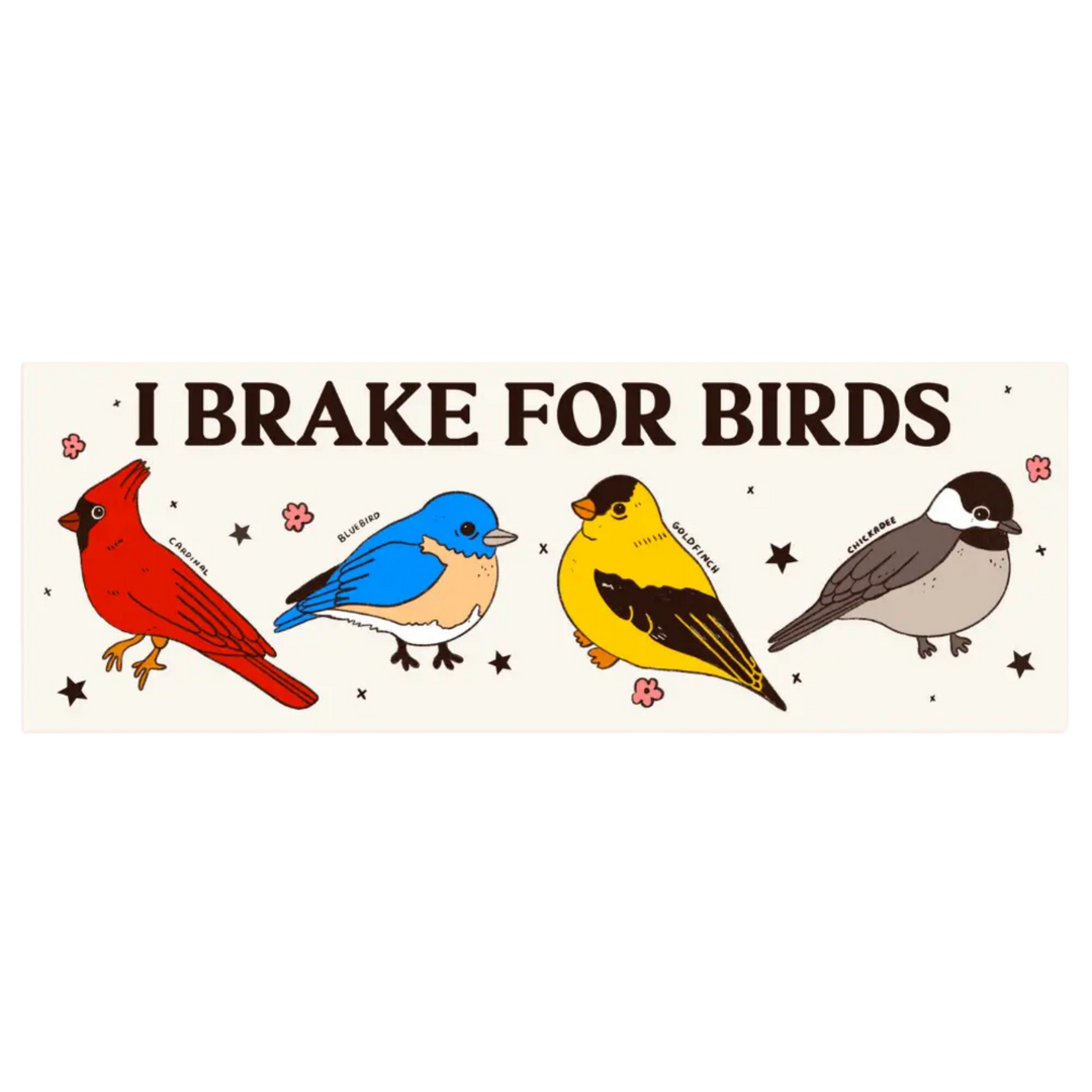 I Brake For Birds Bumper Sticker