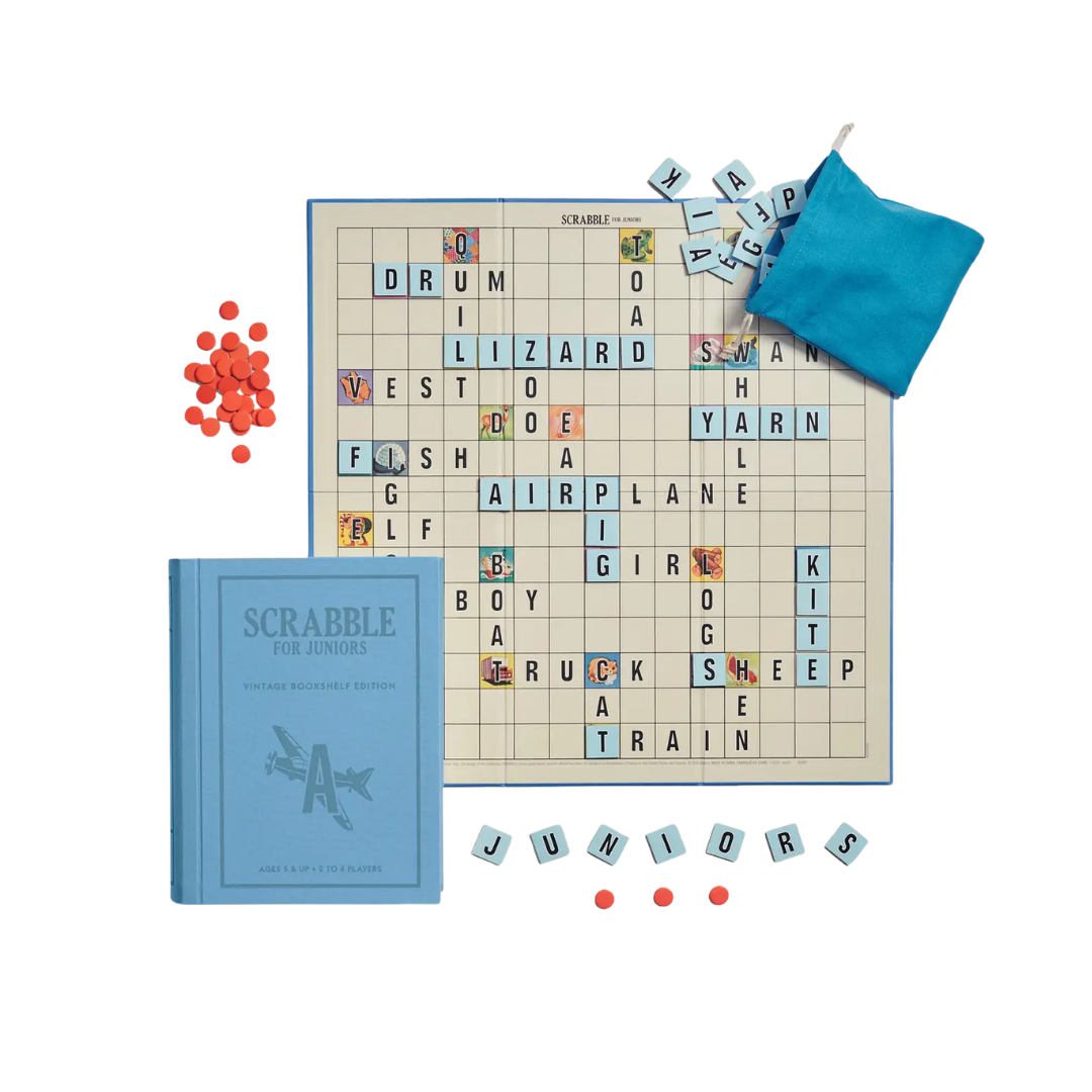 Scrabble For Juniors Vintage Bookshelf Edition