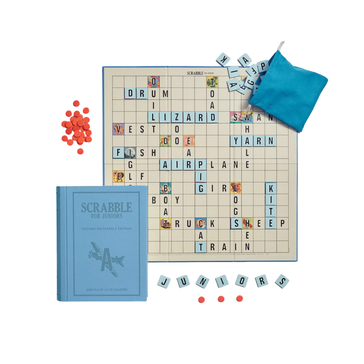 Scrabble For Juniors Vintage Bookshelf Edition