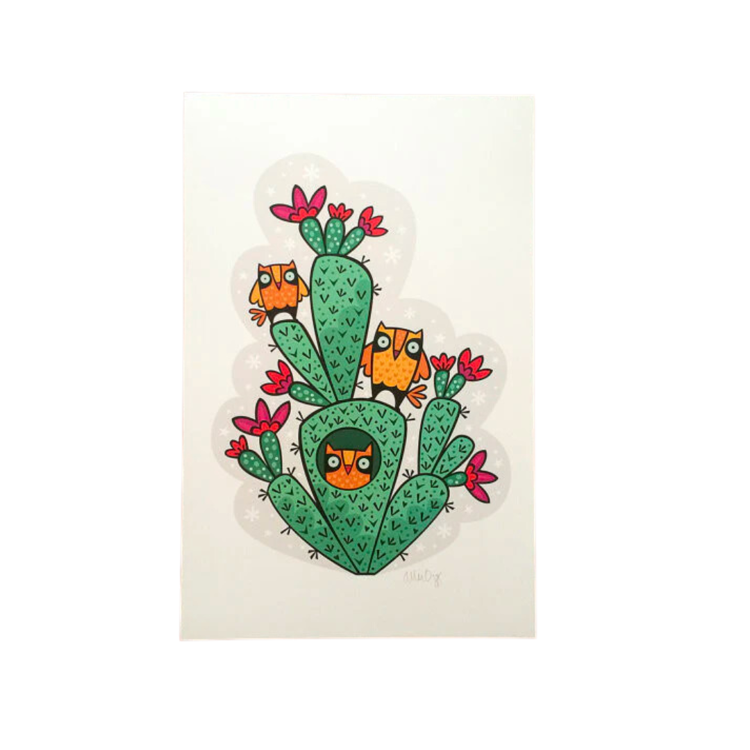 Owl Cacti Print 11X17