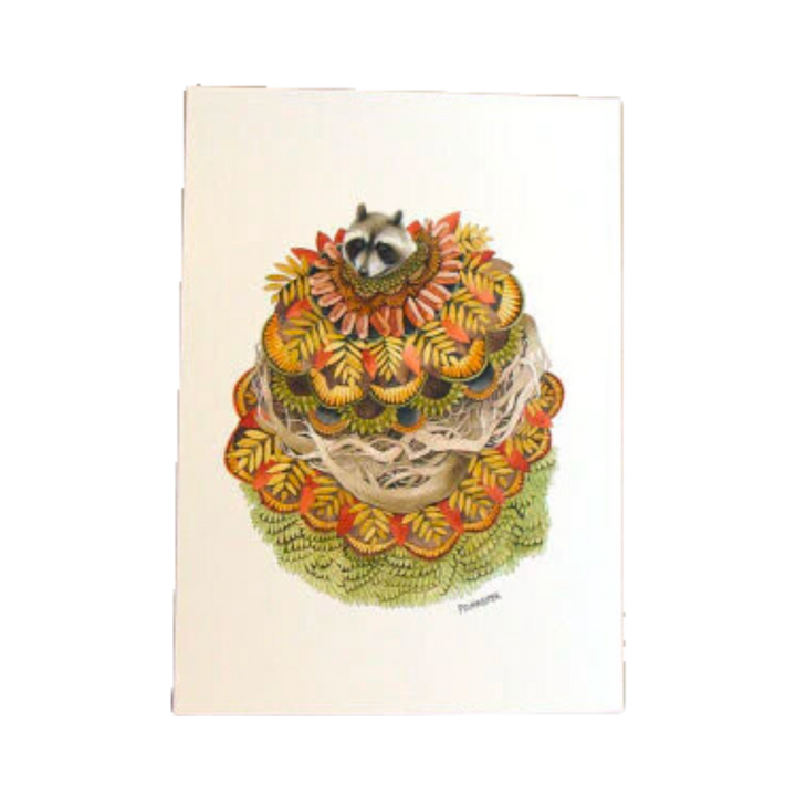 Quilted Forest: The Raccoon - Art Print