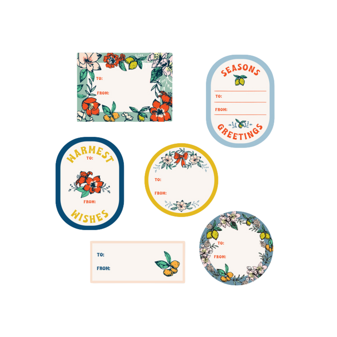 Gift Tag Stickers: Winter Citrus