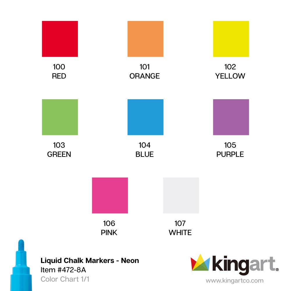 Liquid Chalk Markers 8 Neon Colors