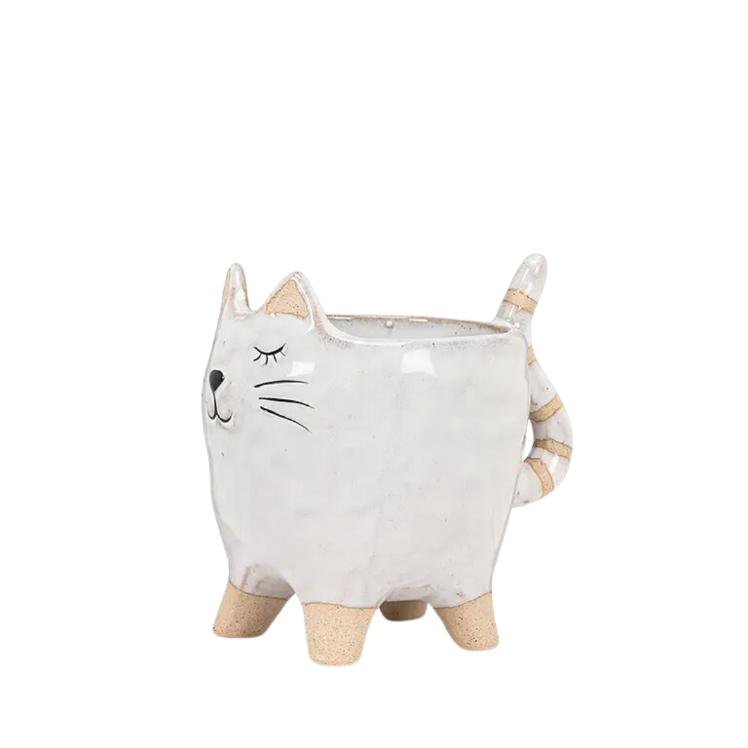 Small Cat with Tail Planter