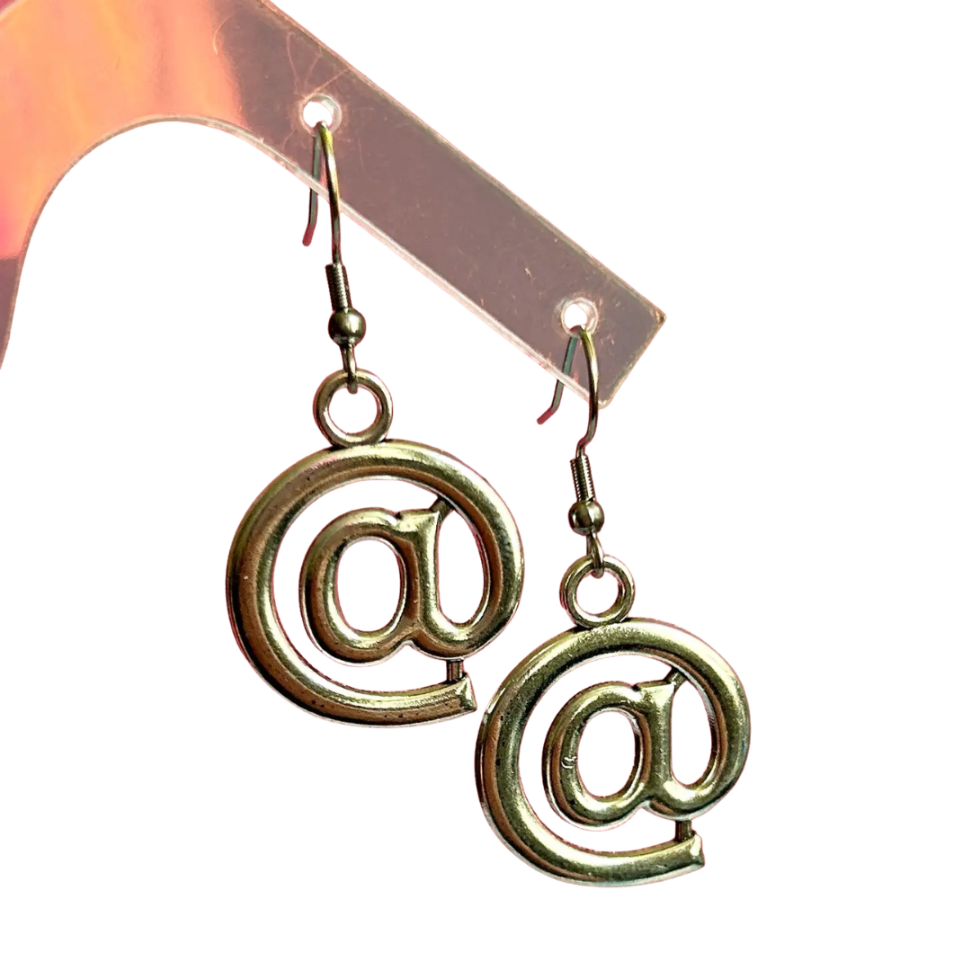 Silver @ Symbol Earrings
