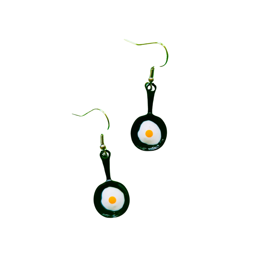 Eggs In Frying Pan Earrings