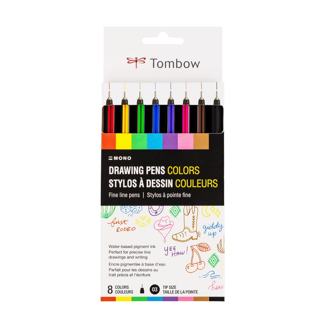 Mono Drawing Pen Colors, 8-Pack