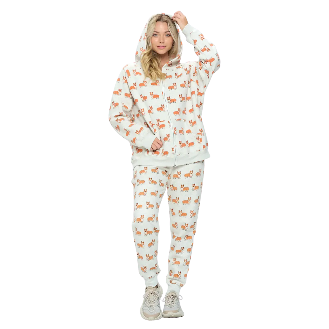 Corgi Print Sweatpants