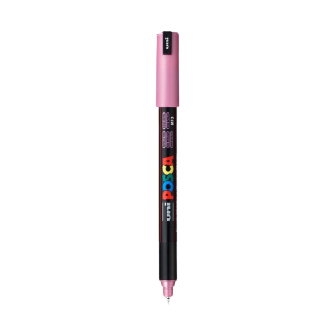 POSCA PC-1MR Acrylic Paint Marker – Extra-Fine Metal Tip Metallic Pink