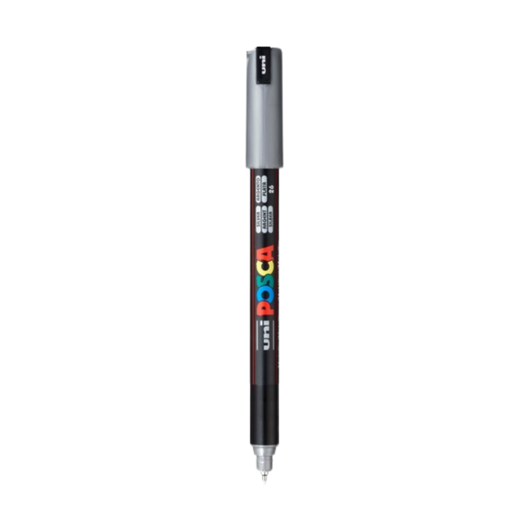POSCA PC-1MR Acrylic Paint Marker – Extra-Fine Metal Tip Silver