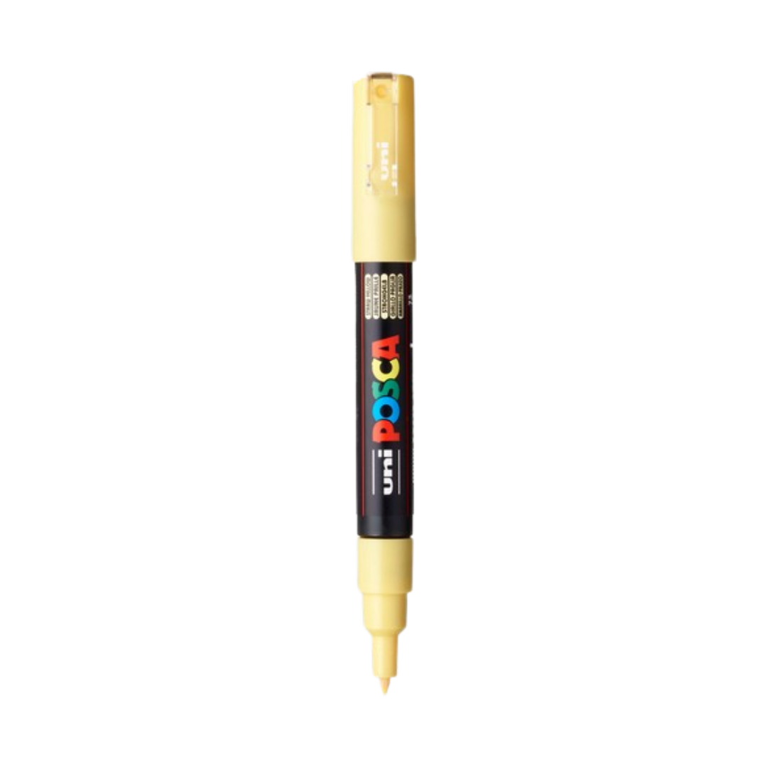 POSCA PC-1M Acrylic Paint Marker – Extra-Fine Tapered Bullet Tip Straw Yellow